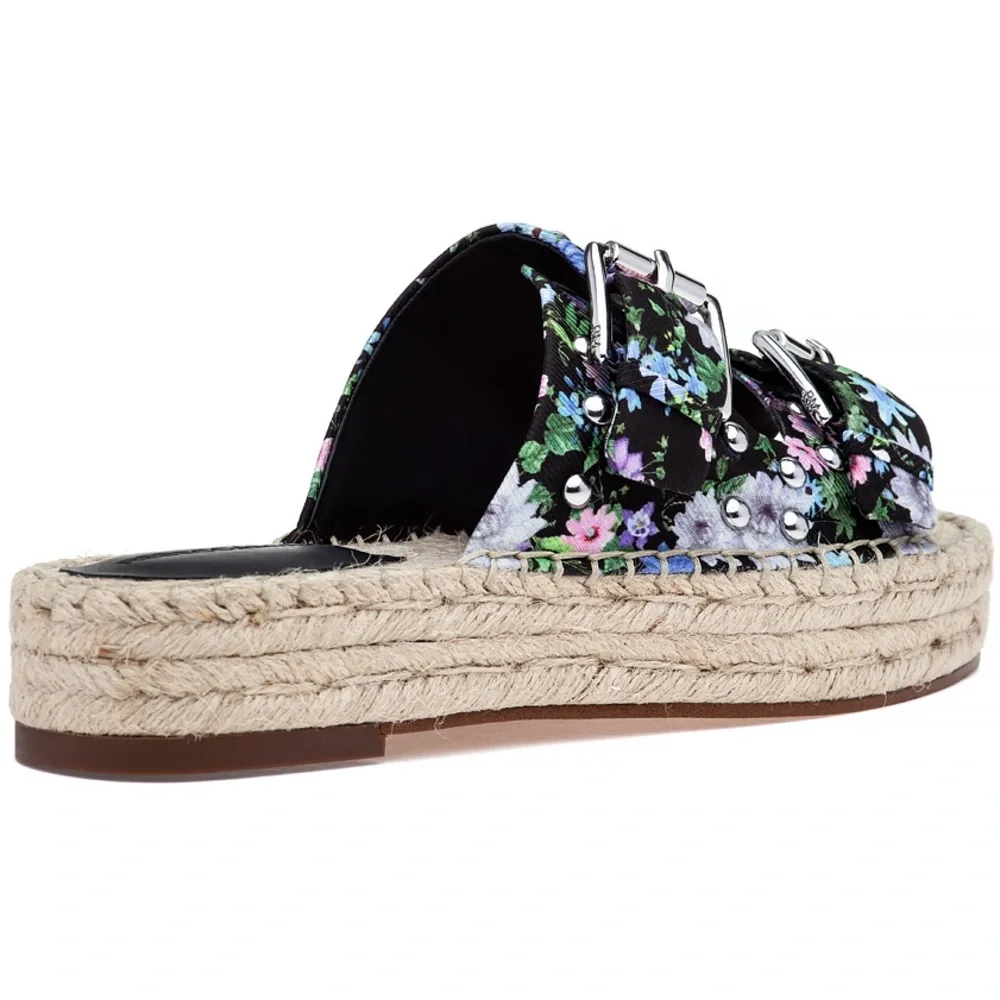 Rebecca Minkoff Floral Jodi Espadrille Platform Slides Size 10.5 NWOT